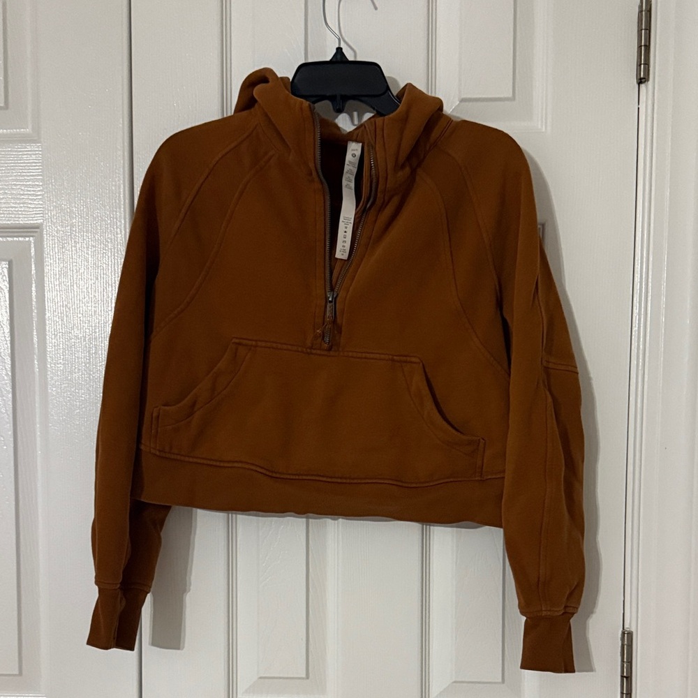 Lululemon Scuba Oversized Funnel Neck Half Zip in Brown